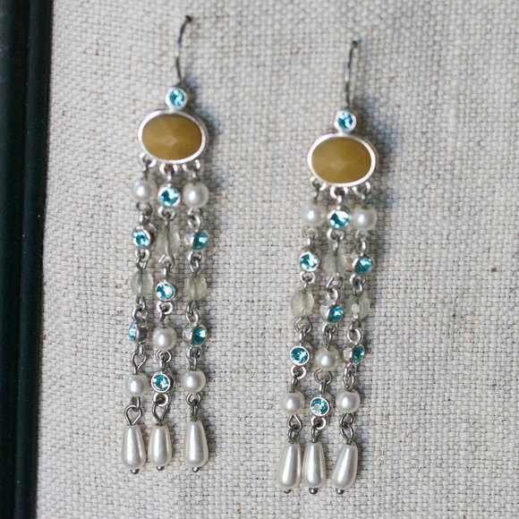 Liz Claiborne Rhinestone Chandelier dangle Earring - Picture 1 of 5